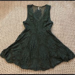 Free People Emerald Green Lace Dress